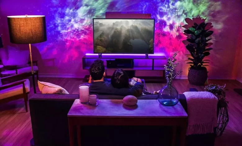 цветной проектор звездного неба с галактикой