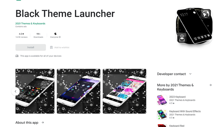 Прикольные темы на андроид 2025 2 Black Theme Launcher