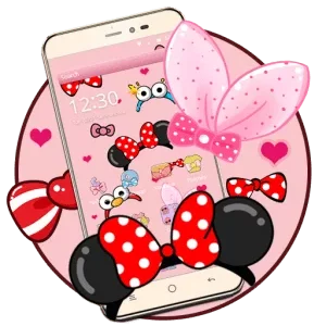 Cartoon pink cute butterfly theme wallpaper 