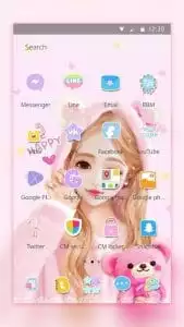 Pink Cartoon Lovely Girl Theme 