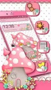 Pink Cute Mushroom Theme 