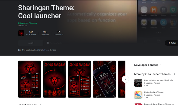 Прикольные темы на андроид 2025 5 Sharingan Theme