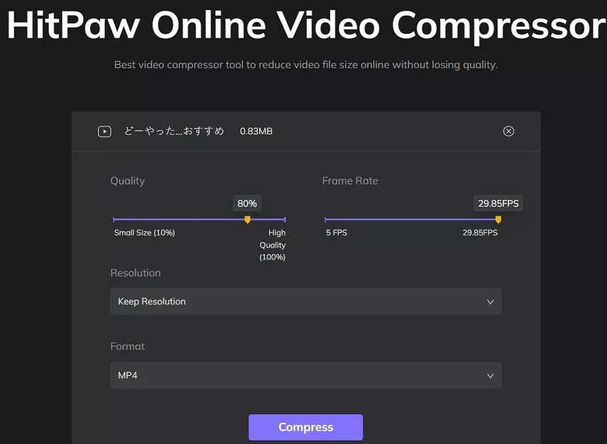 compress iphone video online