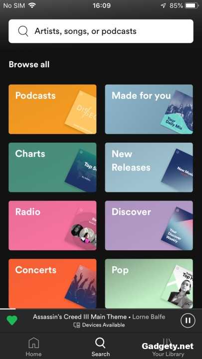 Spotify (бесплатно/подписка) 