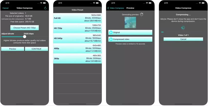 video compress shrink vids screenshots