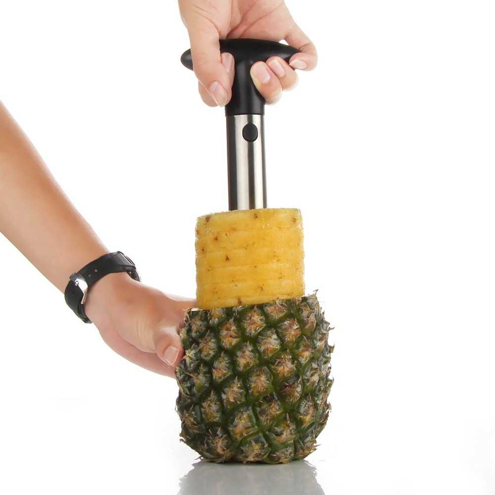 A simple stainless steel pineapple peeler