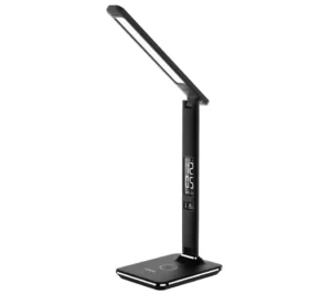 Groov-e ares LED desk lamp with wireless charging pad & clock